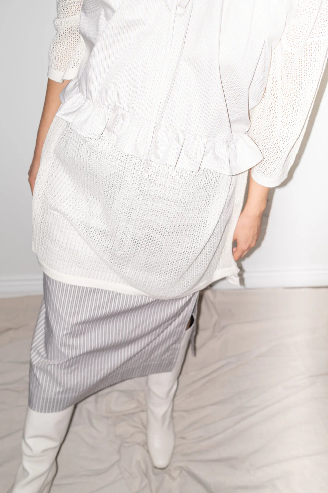 CRUZ SKIRT - BROWN + MULTI STRIPE