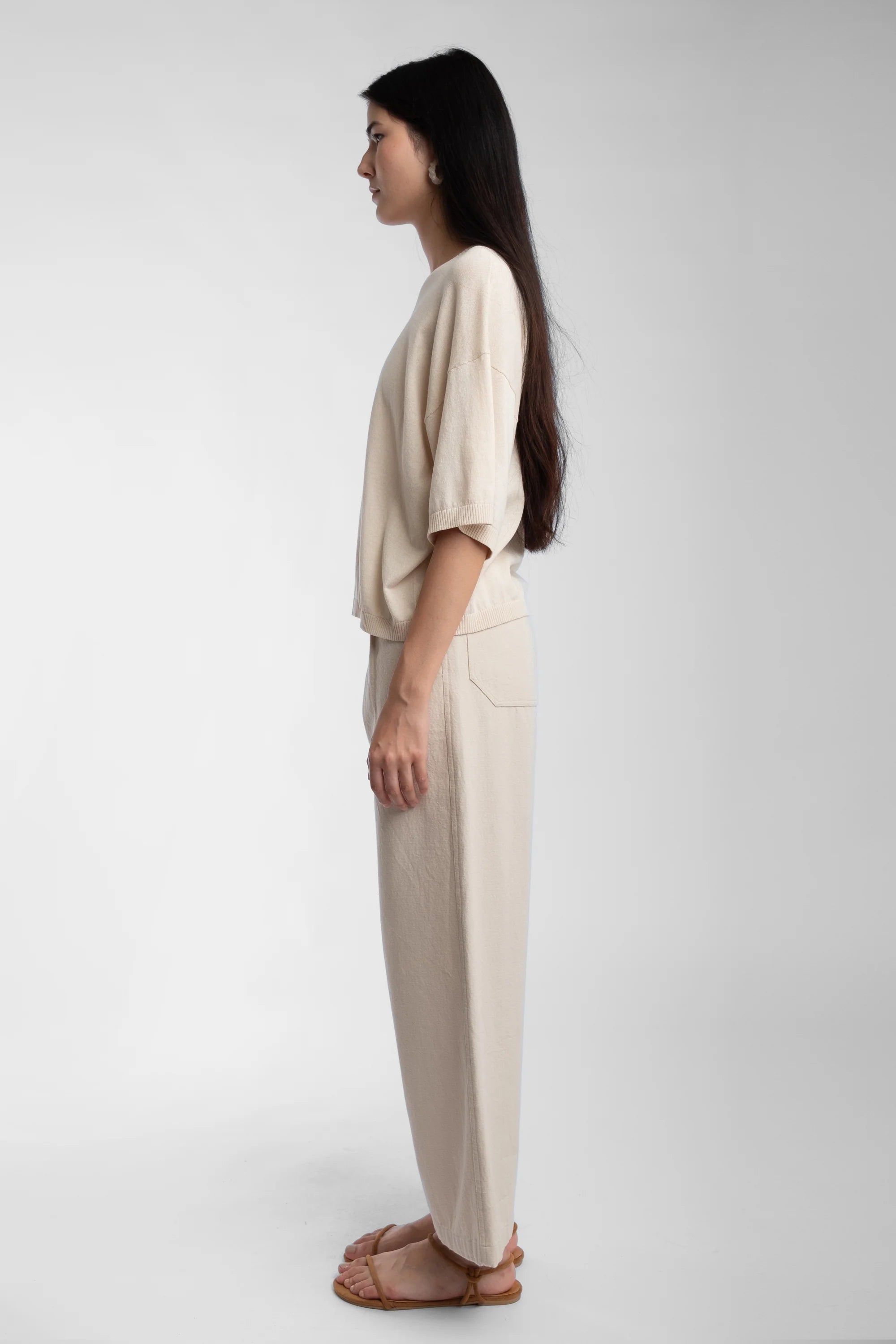 EXTRA FINE KNIT TEE - CREAM
