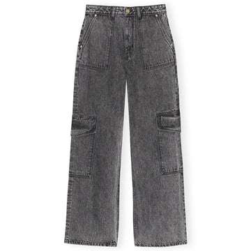 SNOW WASHED DENIM ANGI JEANS - WASHED BLACK