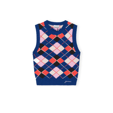 GRAPHIC COTTON VEST - SODALITE BLUE