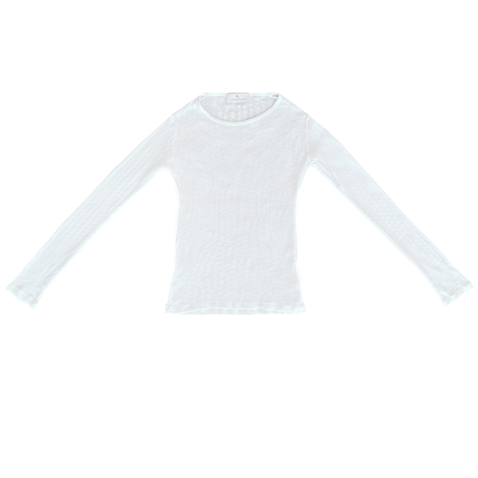 POINTELLE PERLA LONG SLEEVE TEE - WHITE