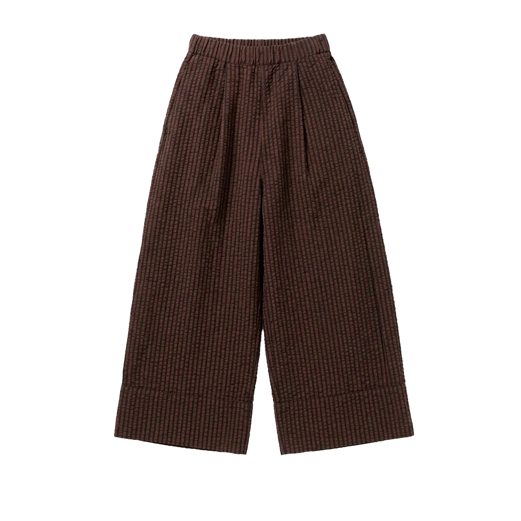 CULOTTE - COFFEE/NAVY SEERSUCKER