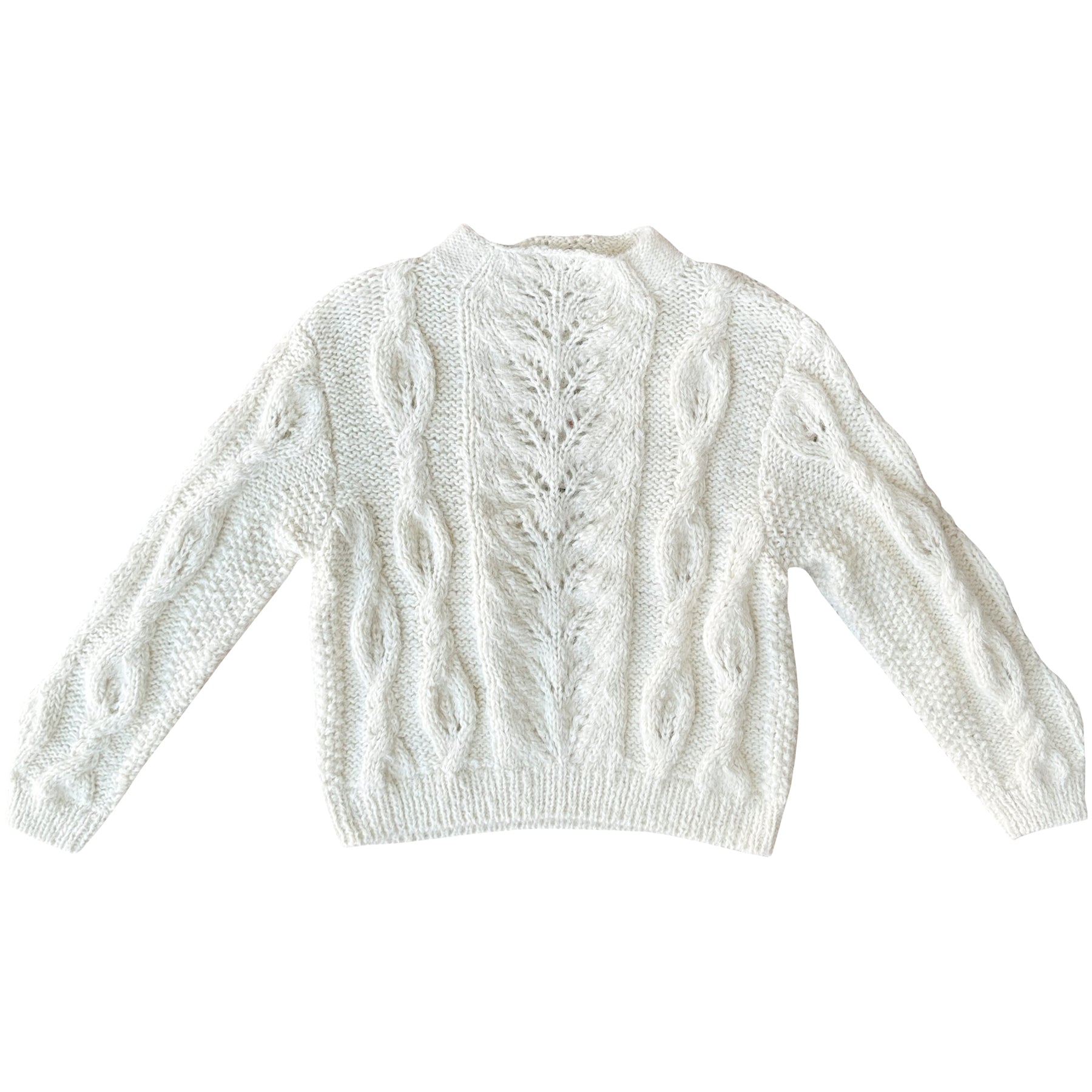 SURI PERU HAND KNIT PULLOVER - WHITE