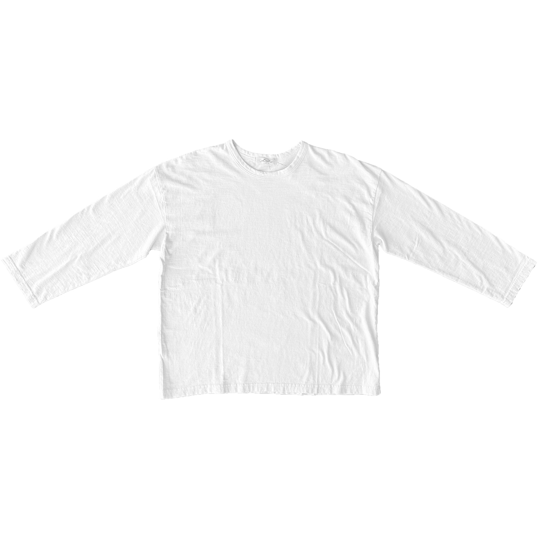 LONG SLEEVE COTTON PULLOVER - WHITE