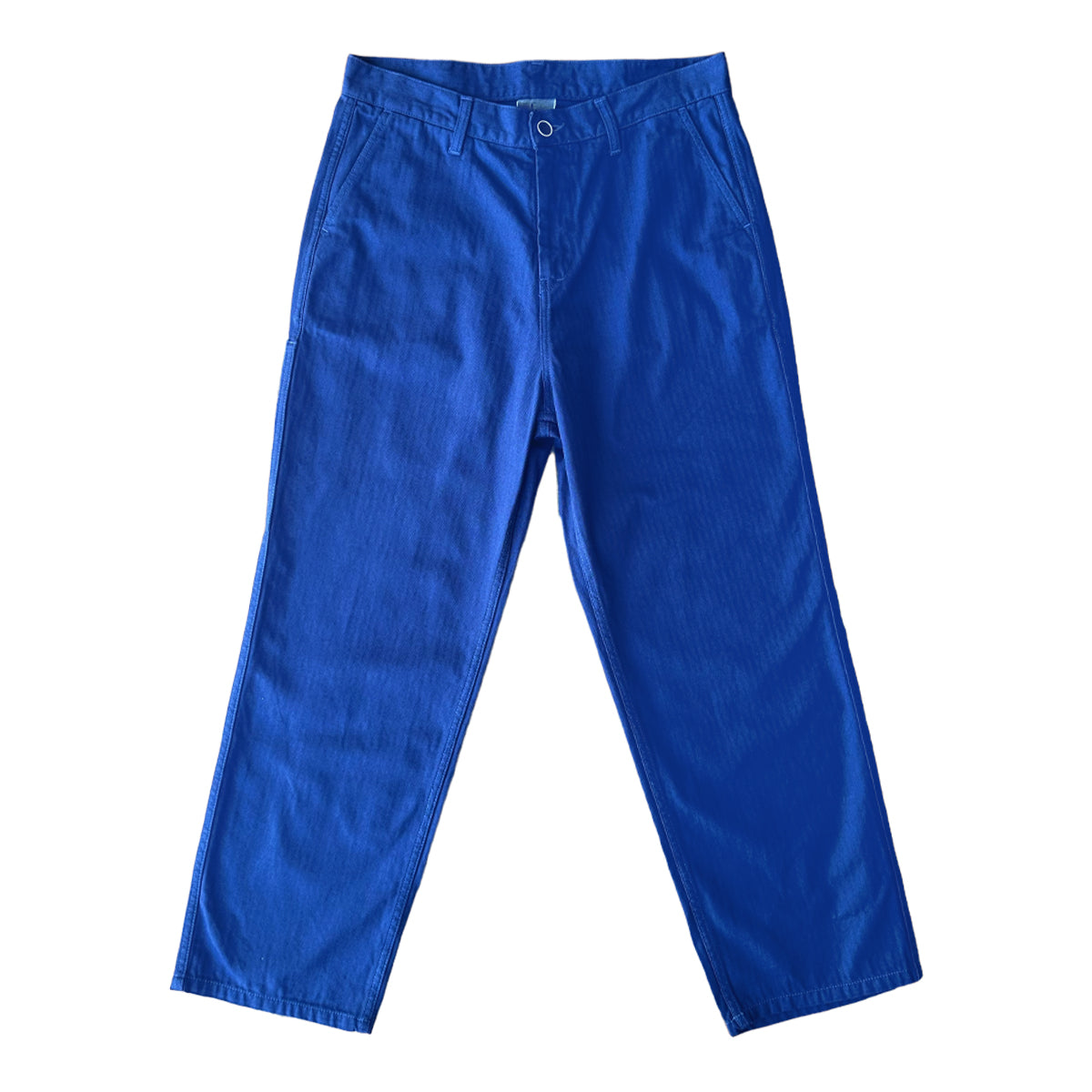 HERRINGBONE GARMENT DYE PANTS - NAVY