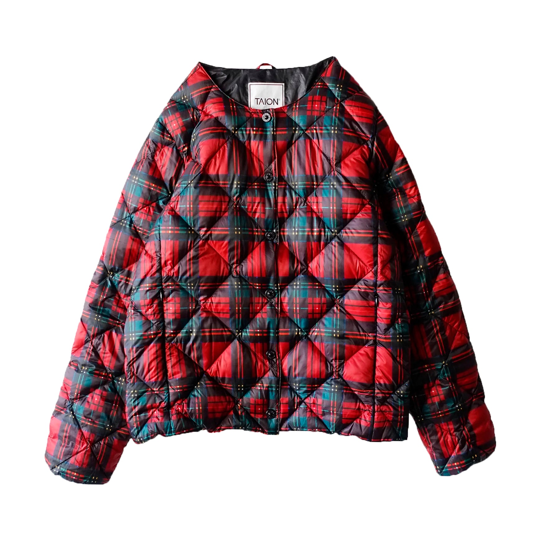 ICHI ANTIQUITES x TAION - DOWN JACKET - RED TARTAN