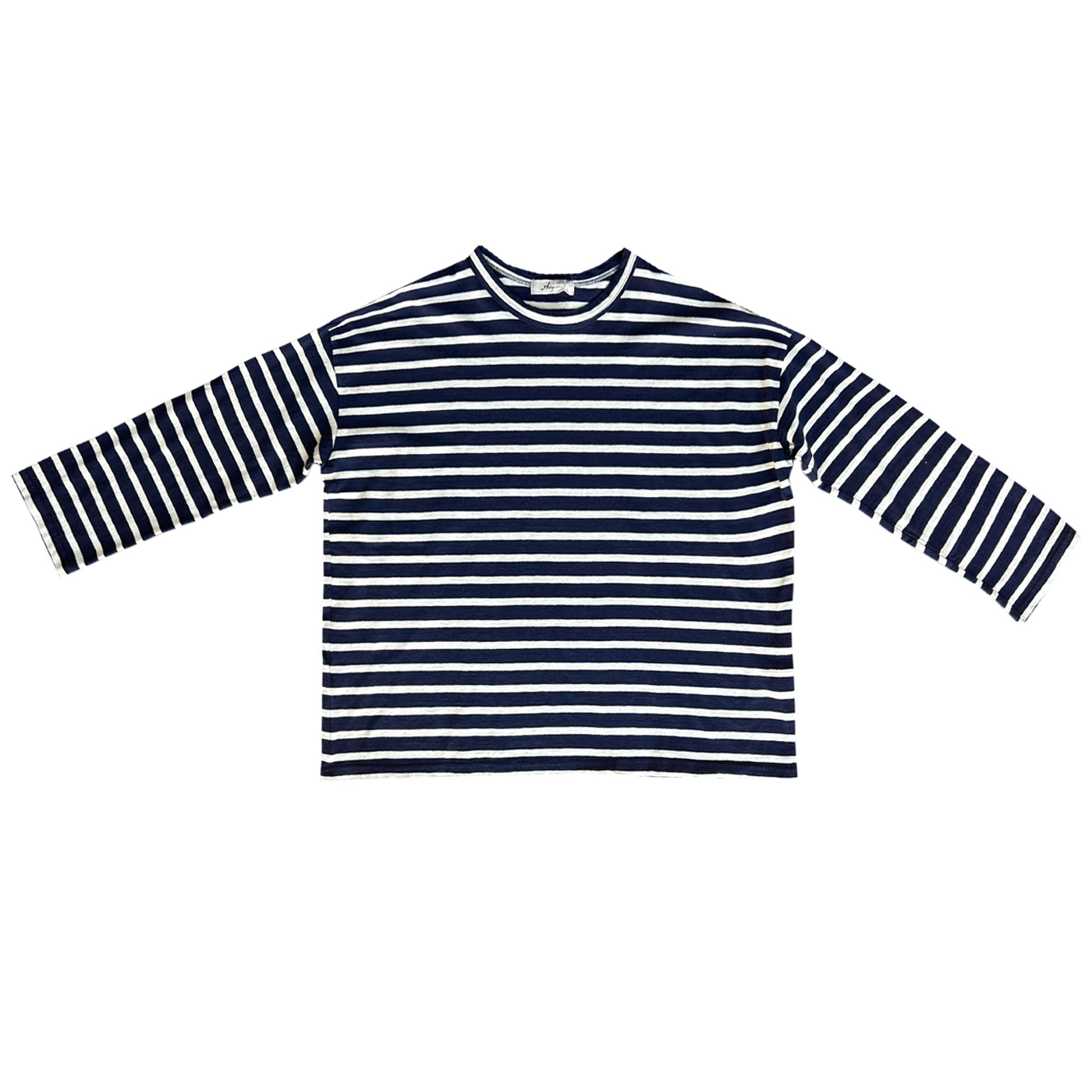 STRIPED PULLOVER - NATURAL x NAVY