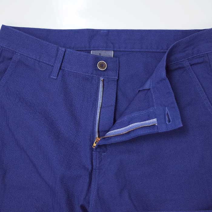 HERRINGBONE GARMENT DYE PANTS - NAVY