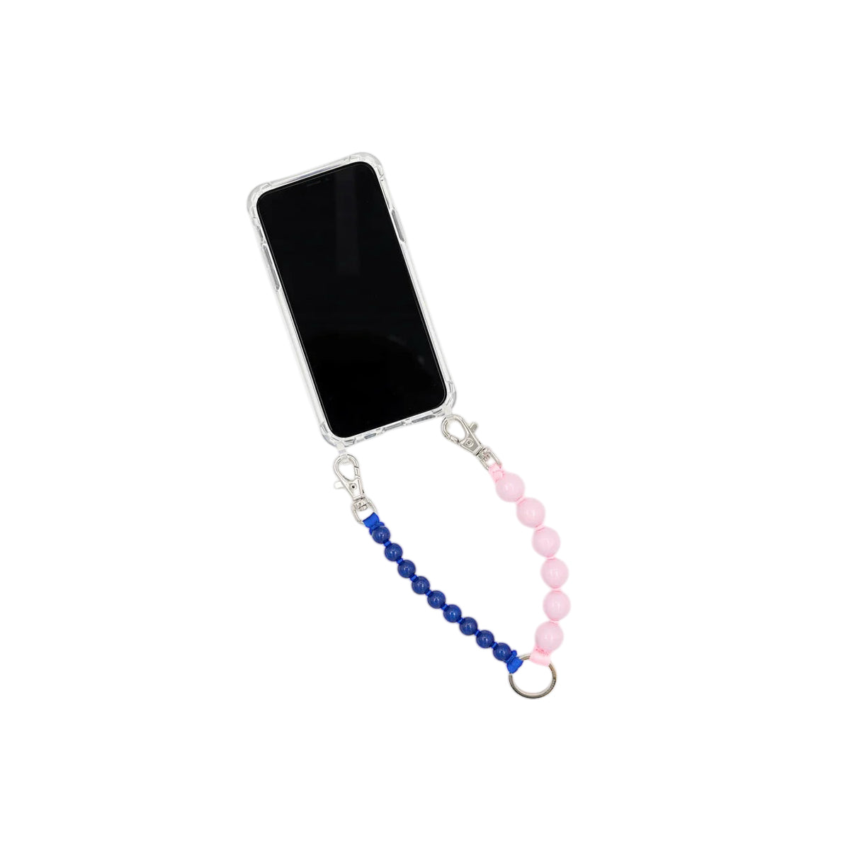 SHORT DOPPELHANDYKETTE PHONE NECKLACE - ROSE/BLUE