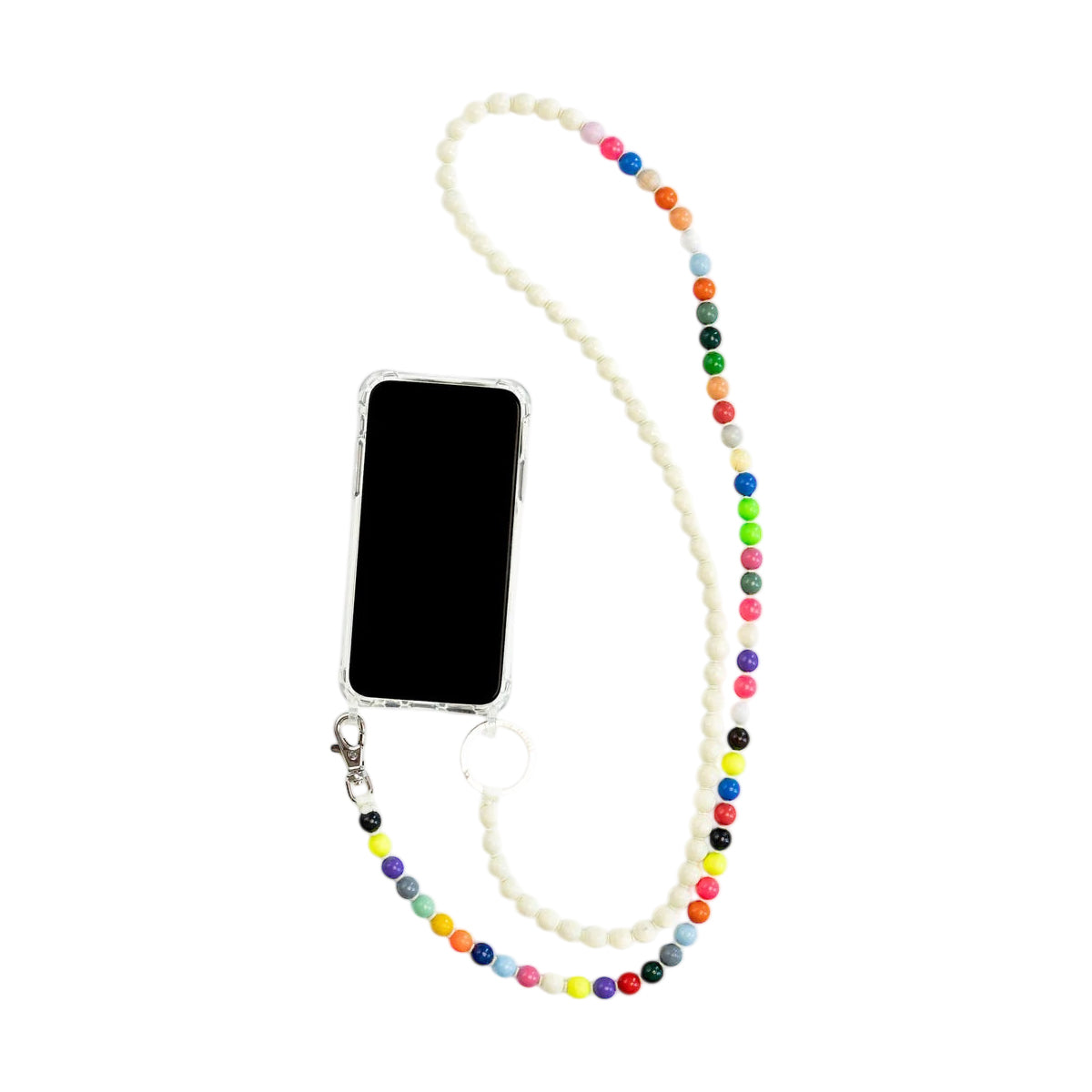 LONG DOPPELHANDYKETTE PHONE NECKLACE - MULTIMIX/OPAL