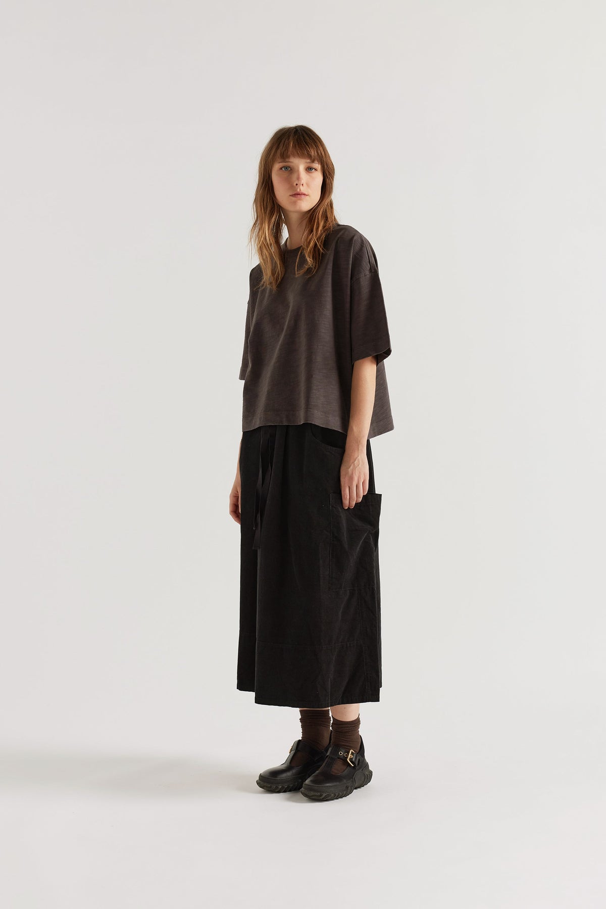 OVERDYED OBELISK TEE - LICORICE