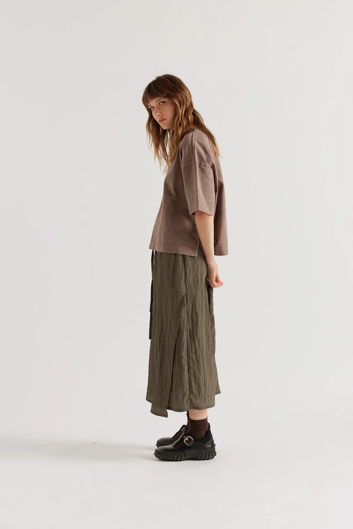 OVERDYED OBELISK TEE -  NUT BROWN