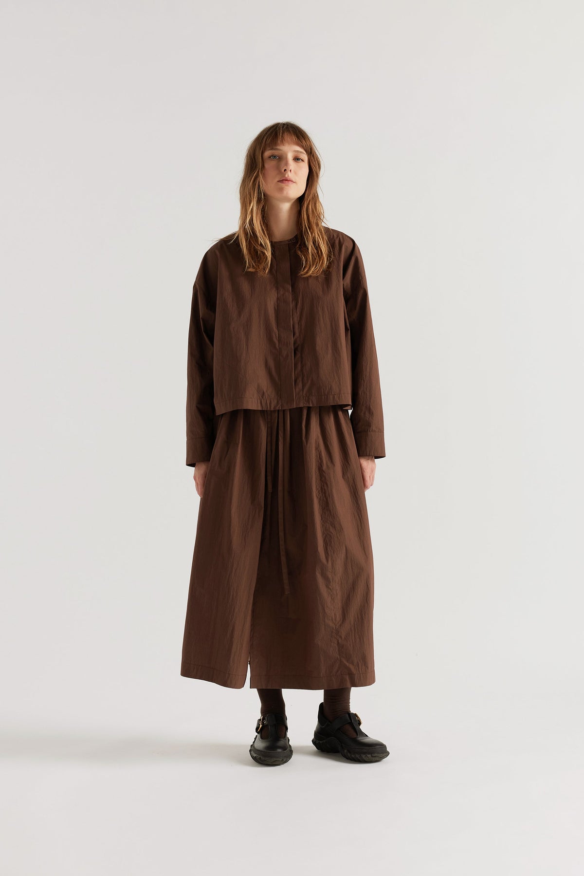 POISE SKIRT - DARK COCOA