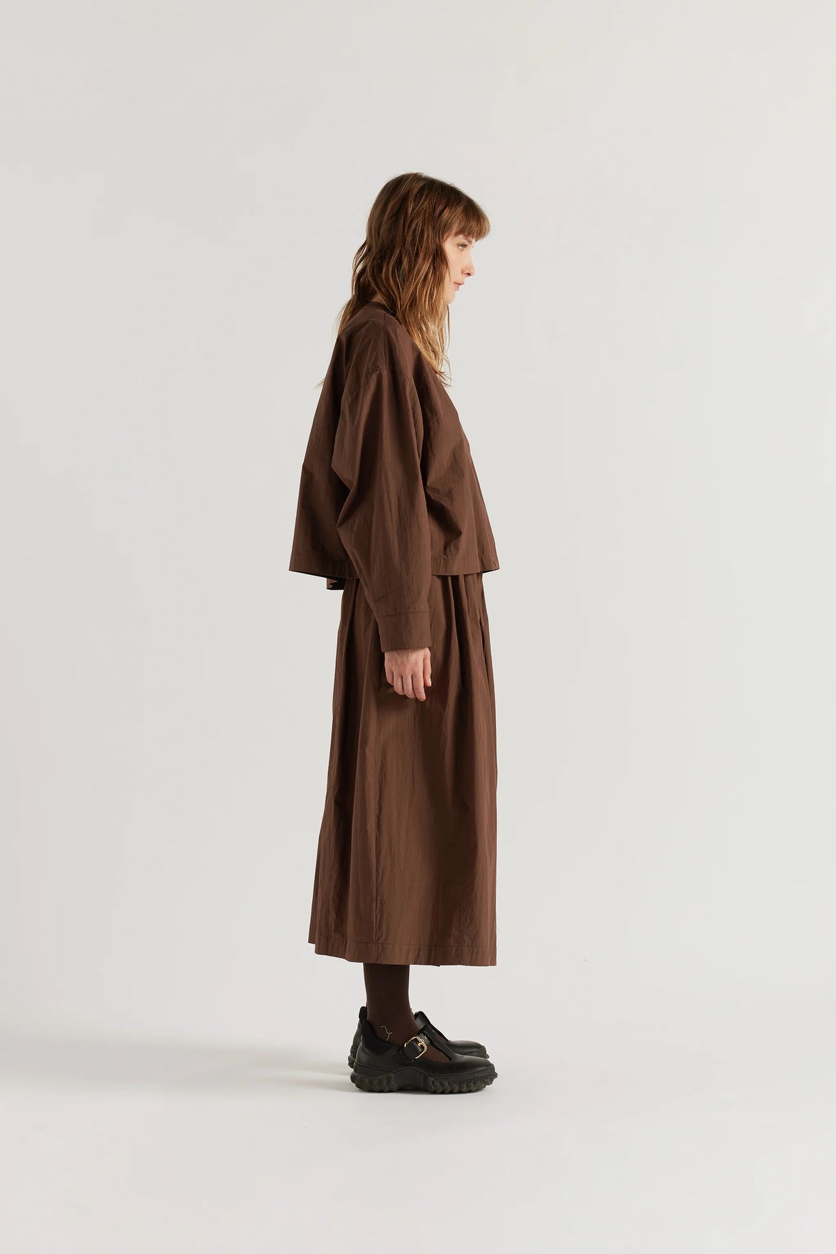 POISE SKIRT - DARK COCOA