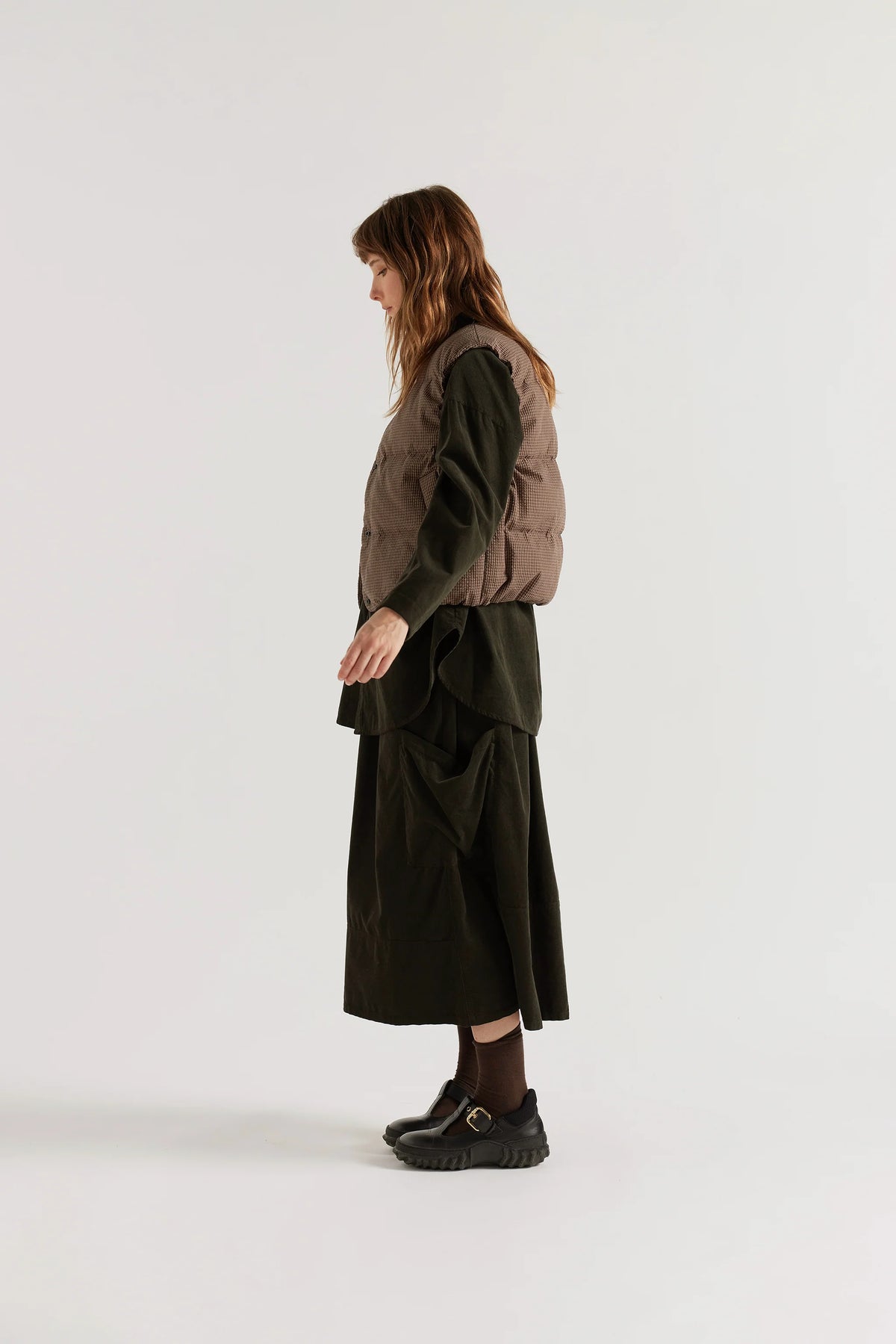 STATIC QUILTED VEST - COCOA