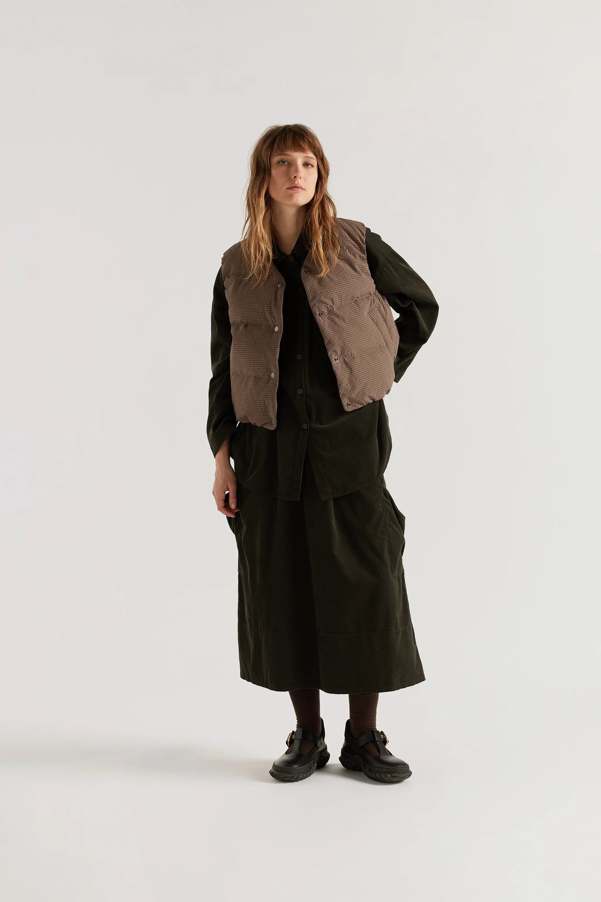 STATIC QUILTED VEST - COCOA