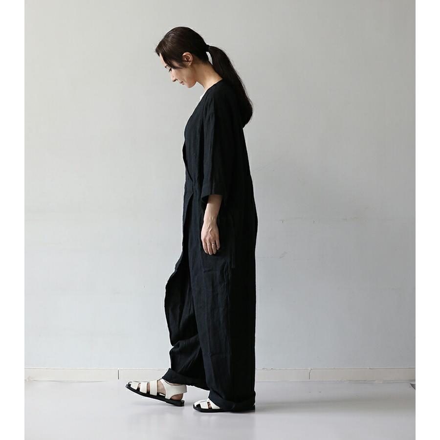 LINEN VINTAGE JUMPSUIT - BLACK