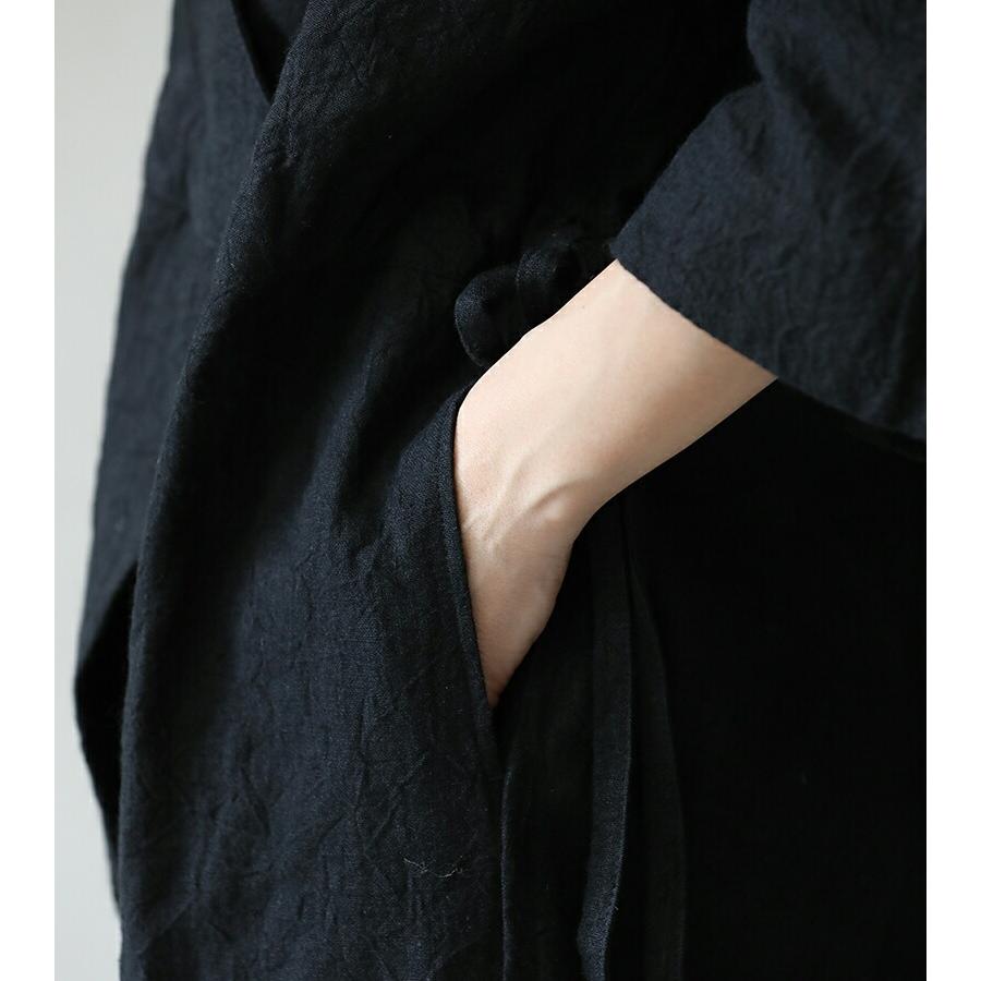 LINEN VINTAGE JUMPSUIT - BLACK