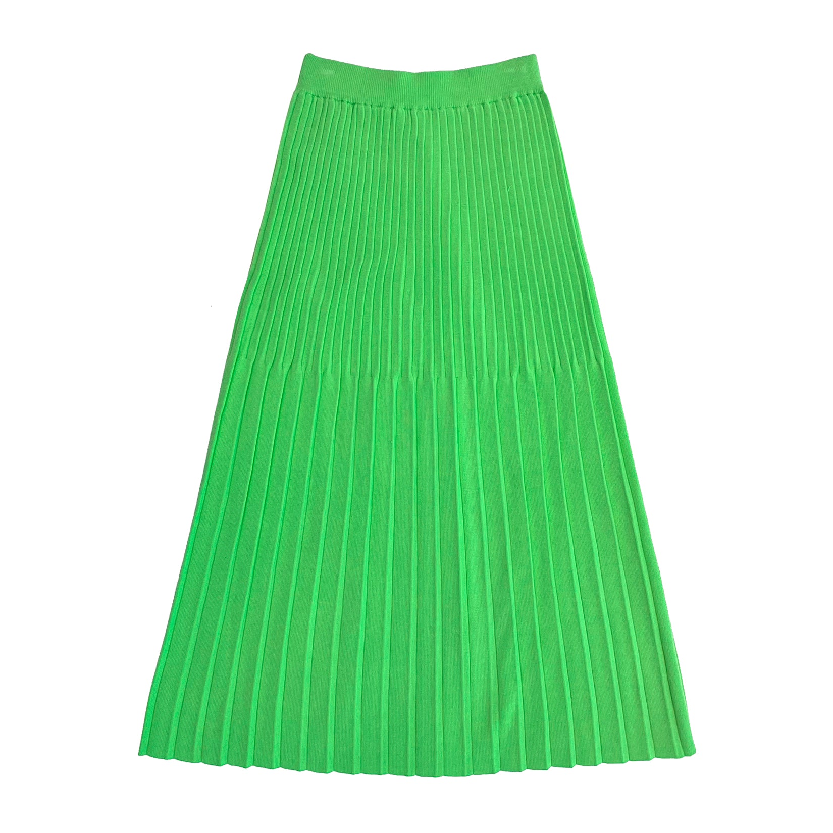 SPRING PLEATED KNIT SKIRT LIME