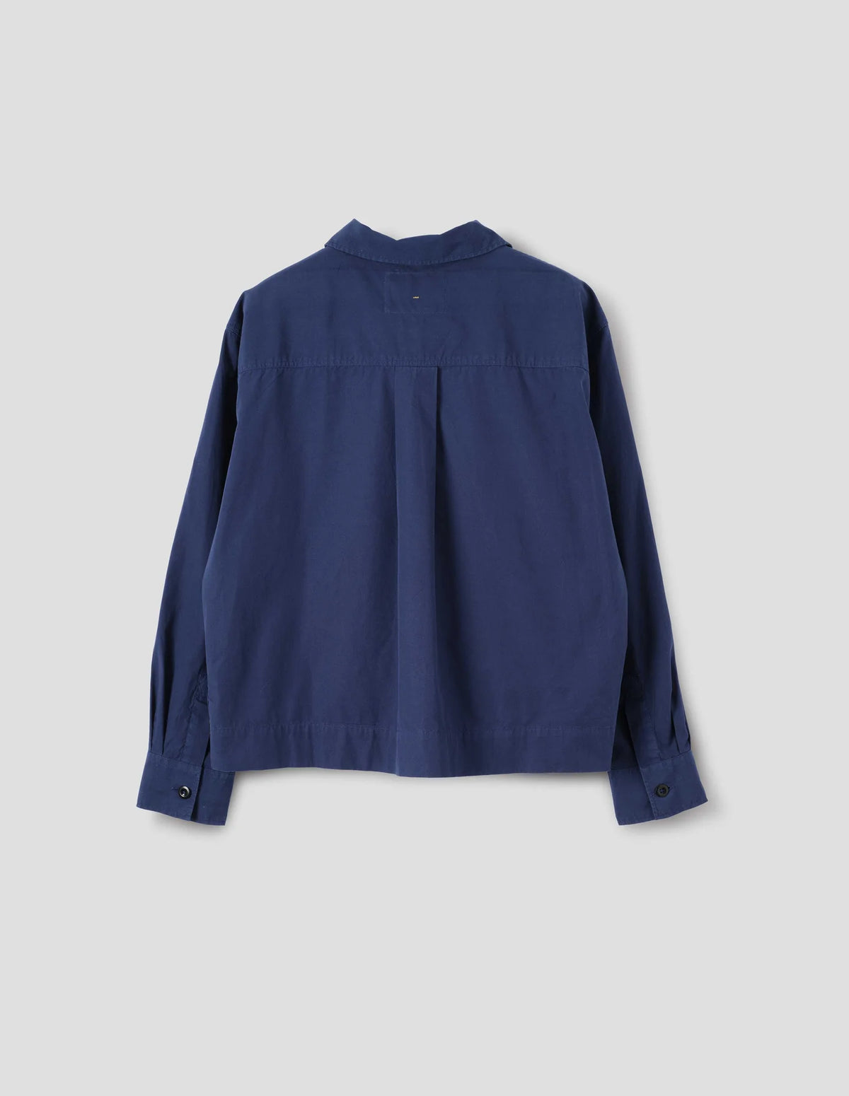 ASYMMETRIC ROUND COLLAR SHIRT - COBALT