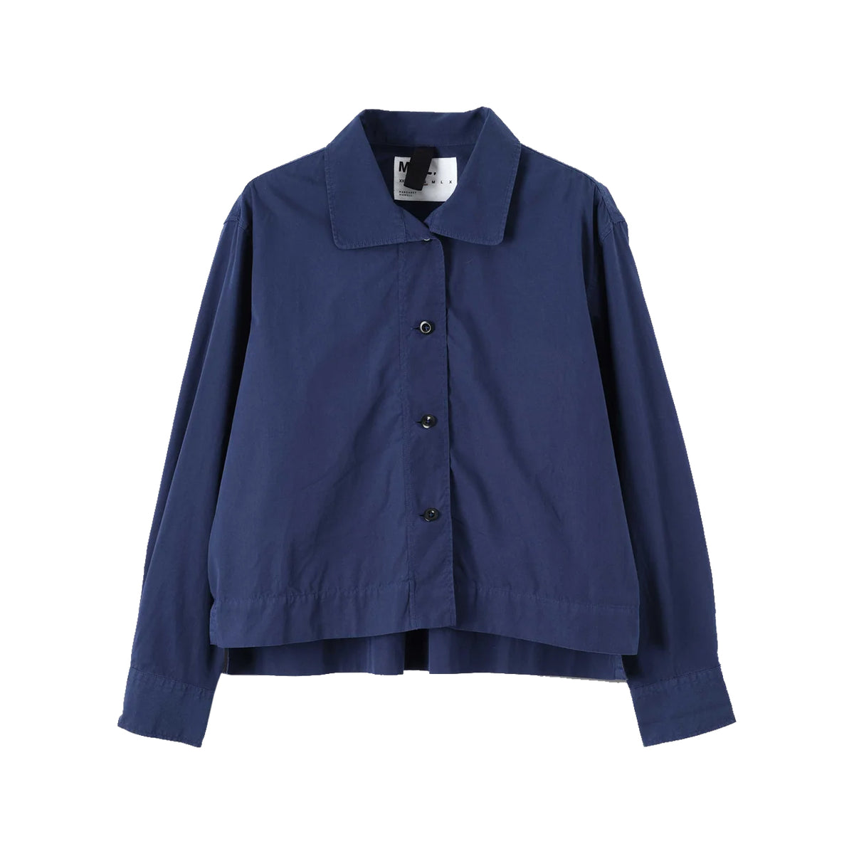 ASYMMETRIC ROUND COLLAR SHIRT - COBALT