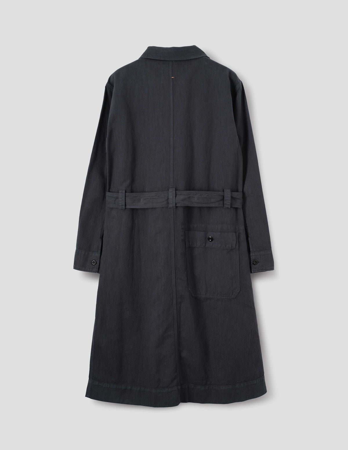 OVERALL DRESS - COTTON LINEN TWILL - NAVY