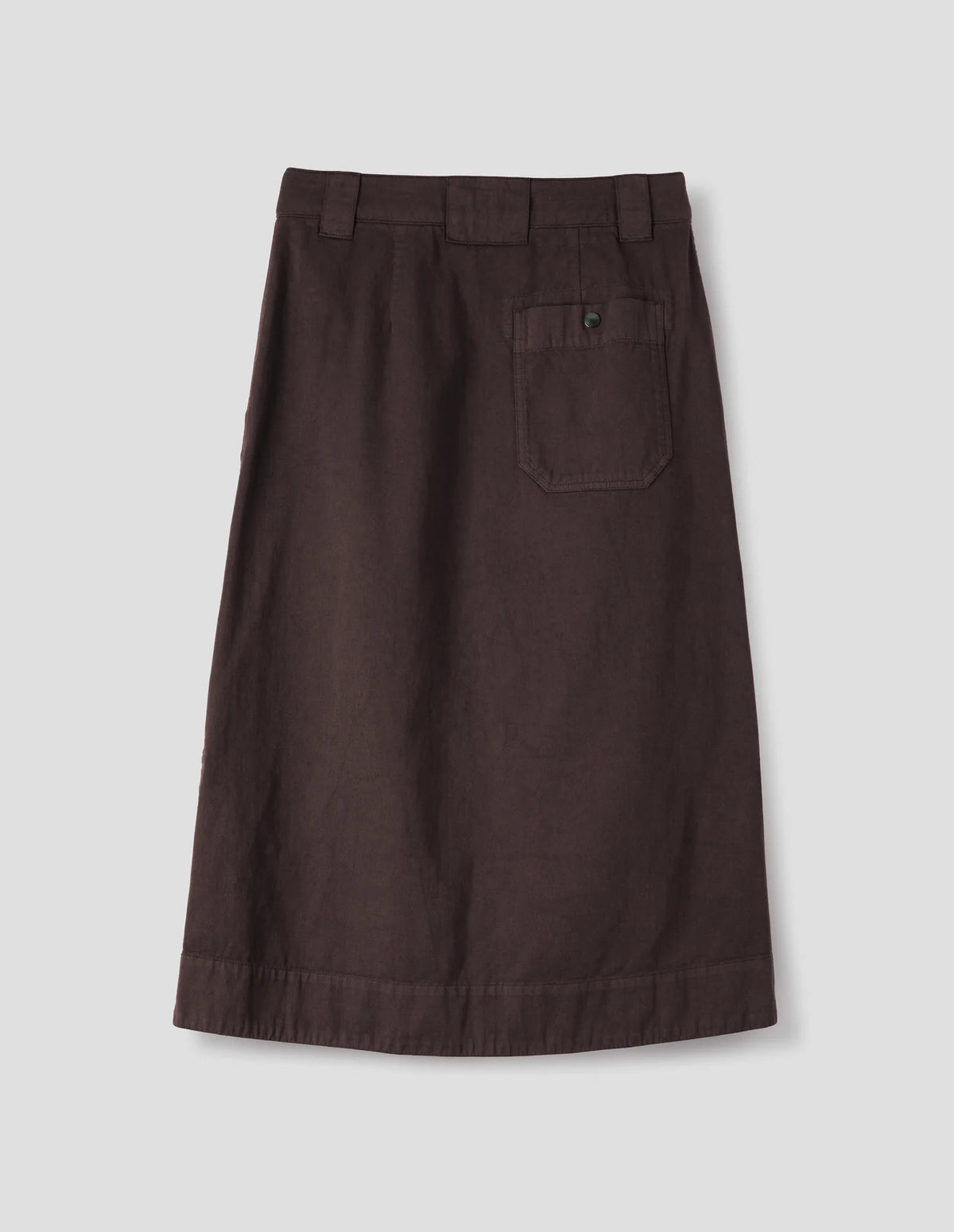 SIDE VENT SKIRT IRREGULAR SPUN COTTON - COCOA