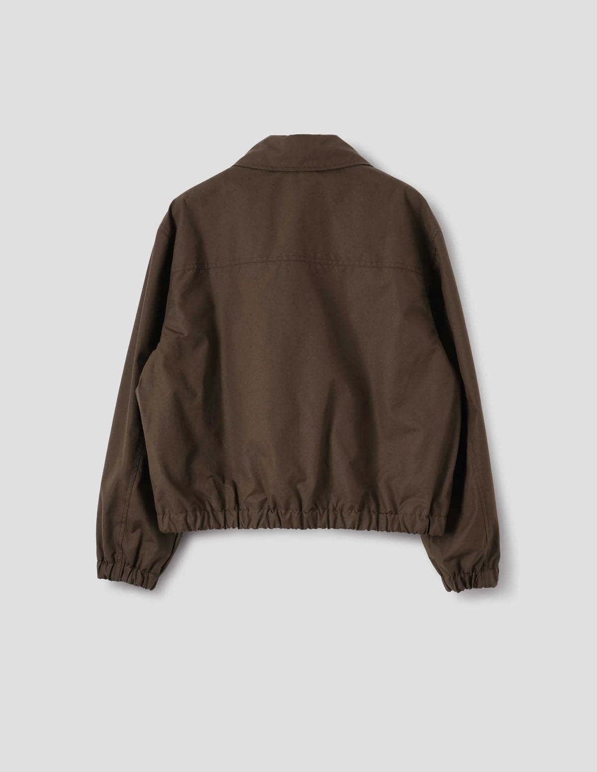 ZIP THROUGH JACKET WASHED COTTON CANVAS - COCOA