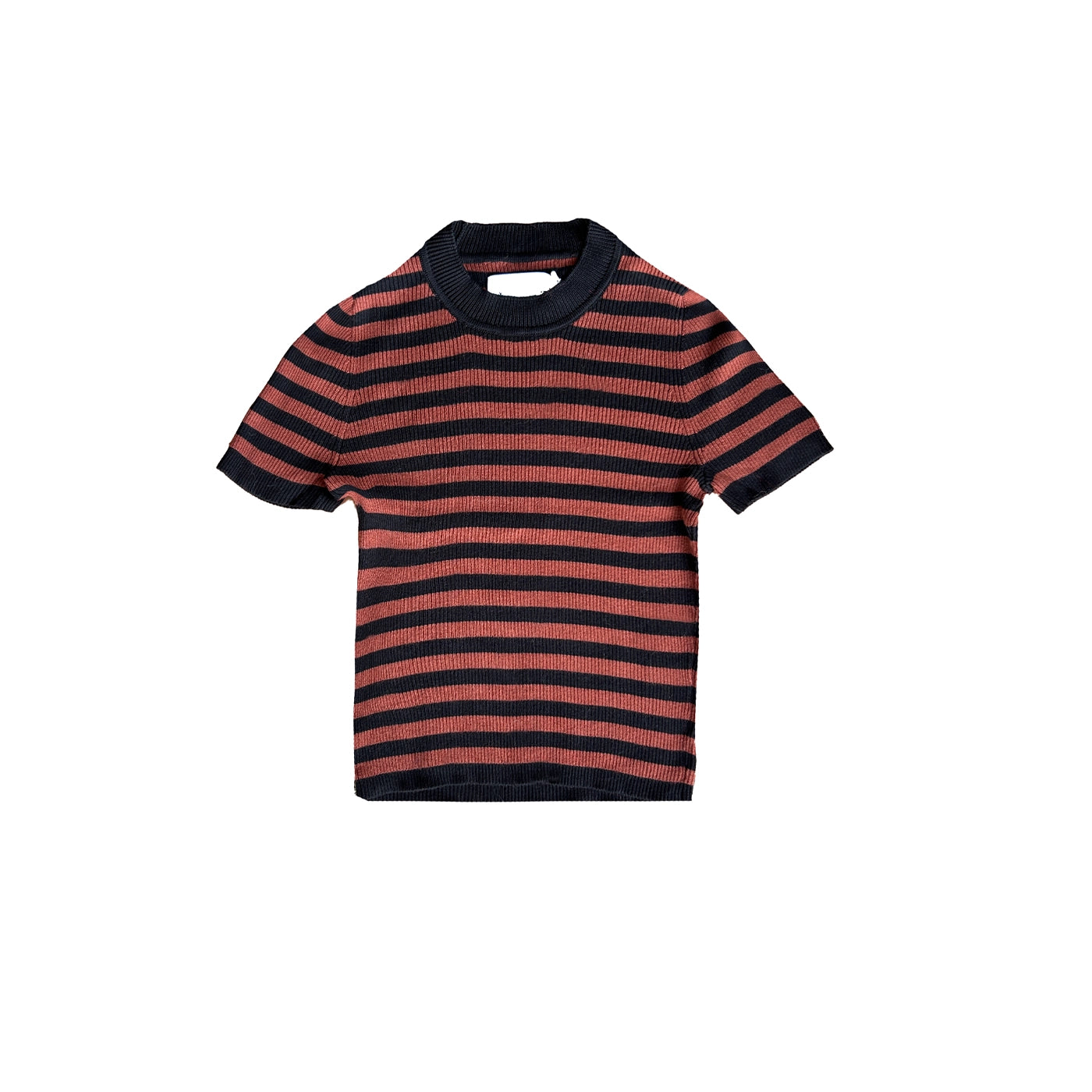 JONES RIBBED TEE - CACAO STRIPE