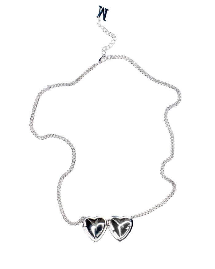 OPEN HEART NECKLACE - SILVER