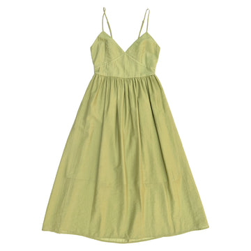 TIE BACK MIDI DRESS - MUTED LIME