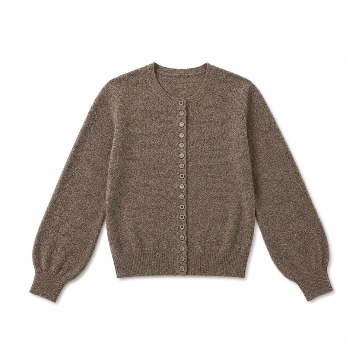 MOHAIR MULTI BUTTON CARDIGAN - TAUPE
