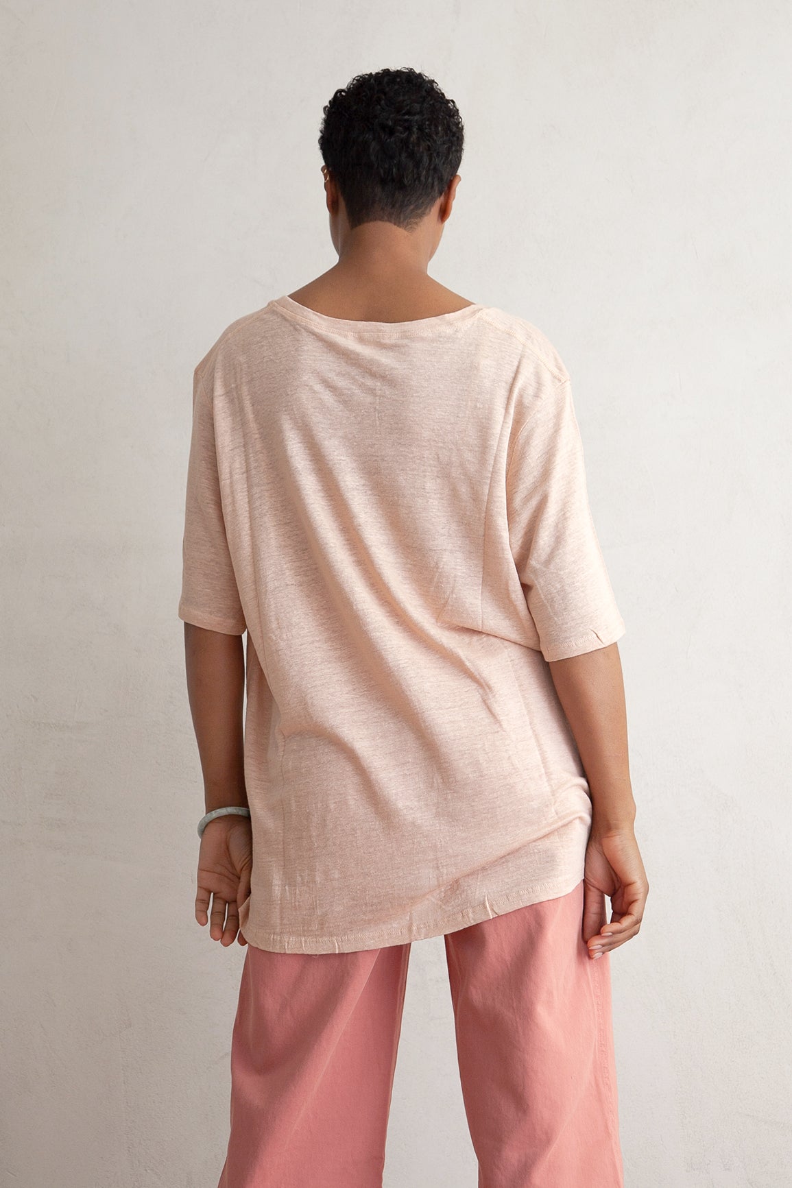SAMPLE - LINEN OVERSIZED T-SHIRT - CREAM