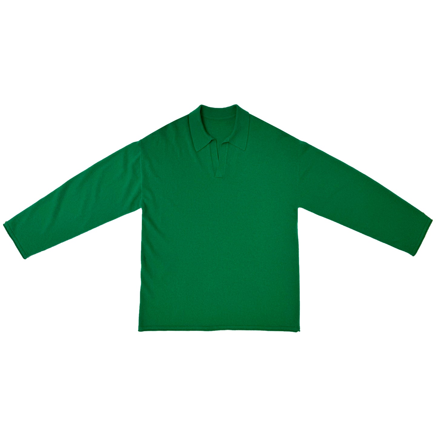 OVERSIZED COLLARED PULLOVER - KELLY GREEN