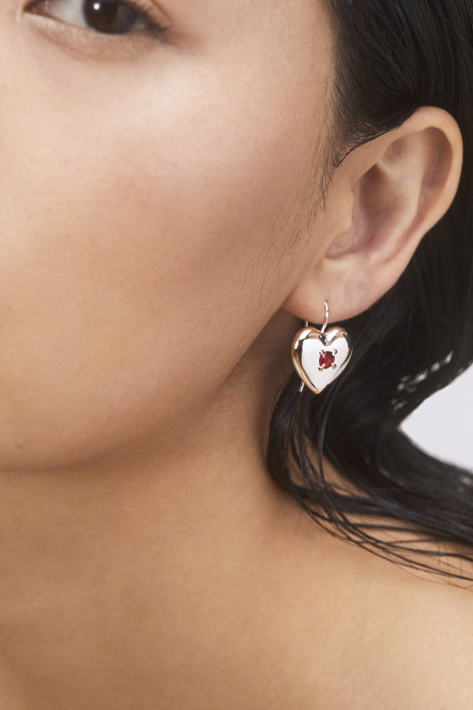 LOVER EARRINGS - WHITE BRONZE