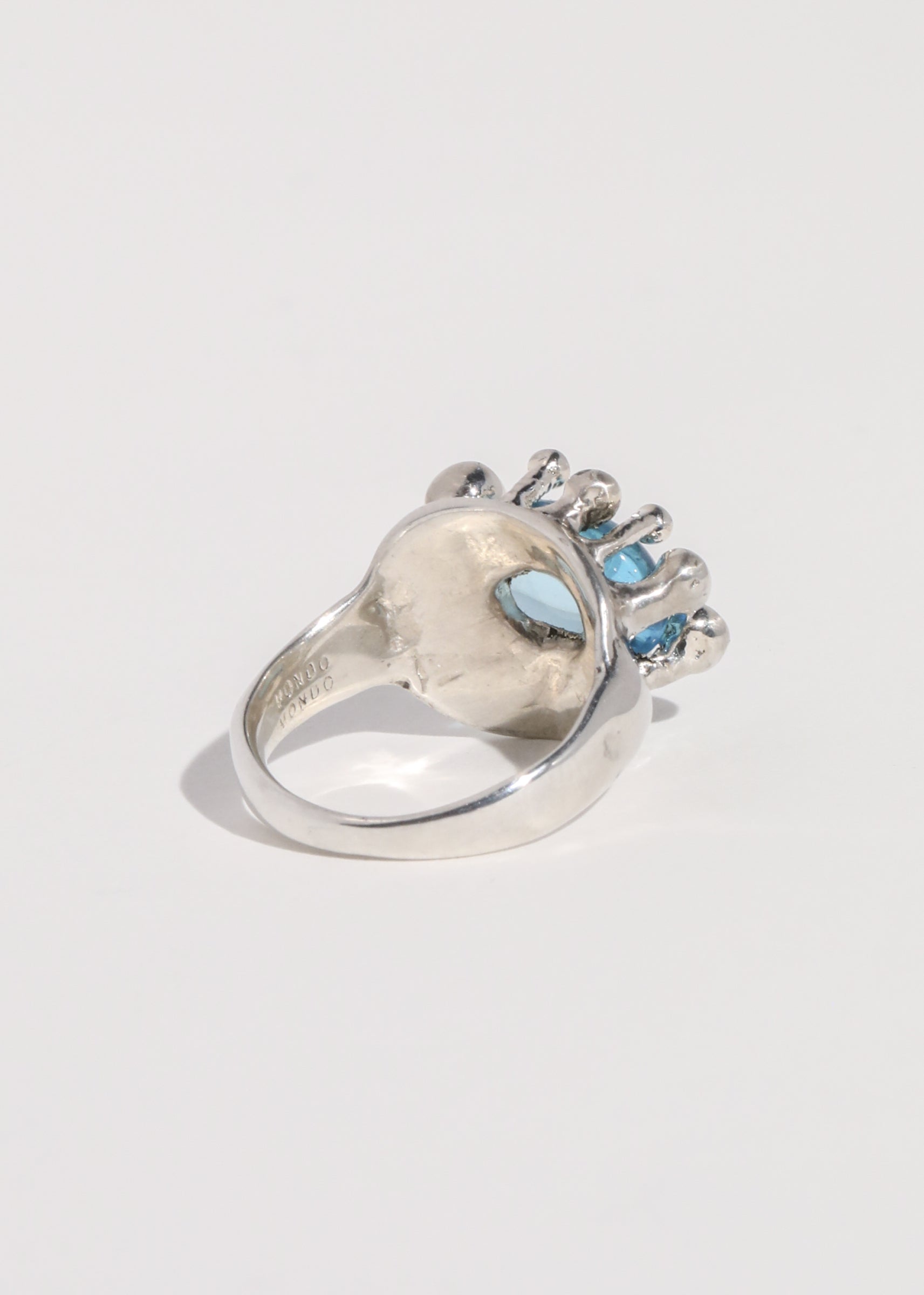 ATRIUM RING - STERLING SILVER W/ AQUA