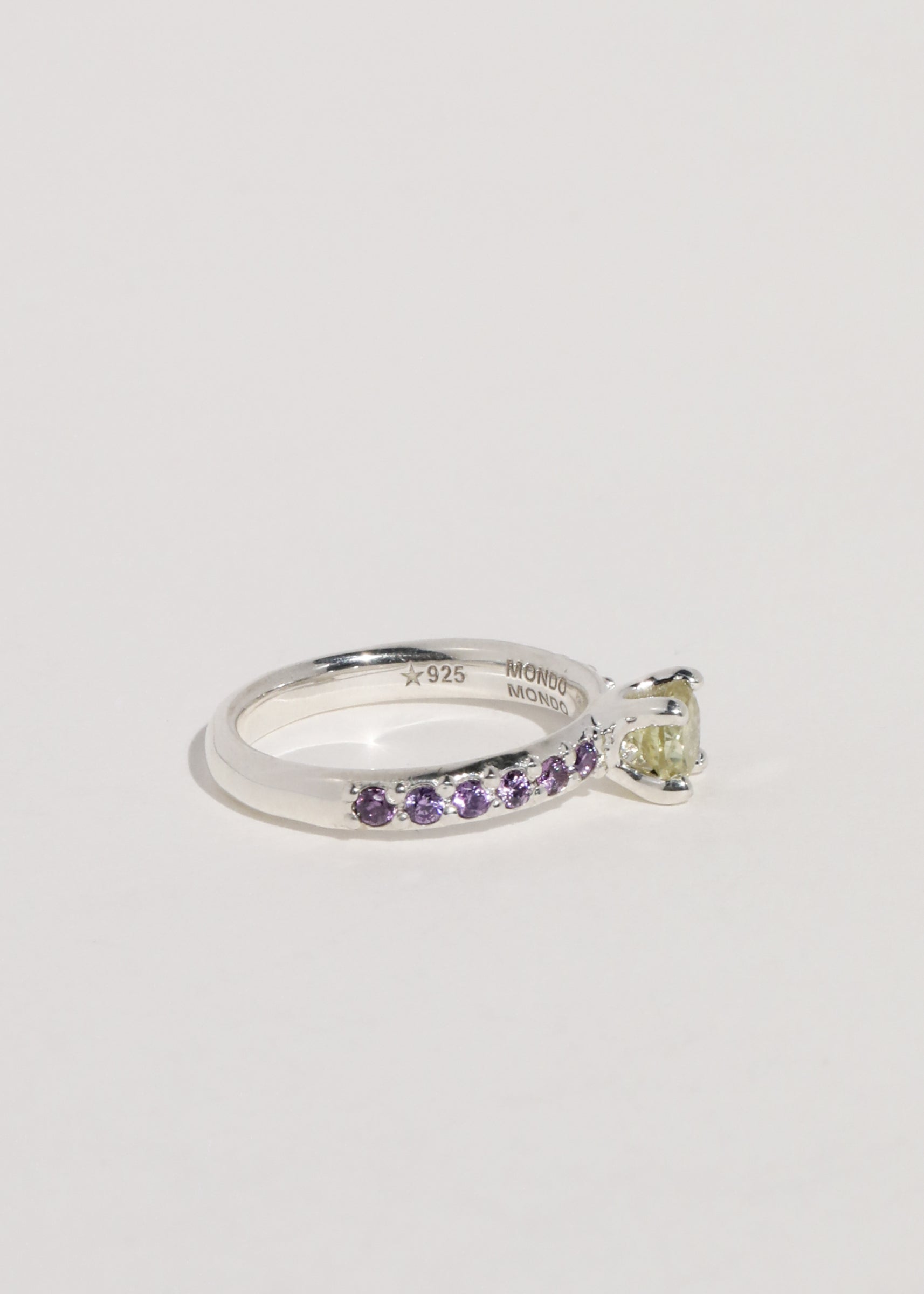 PRINCESS PAVE RING - YELLOW/PURPLE