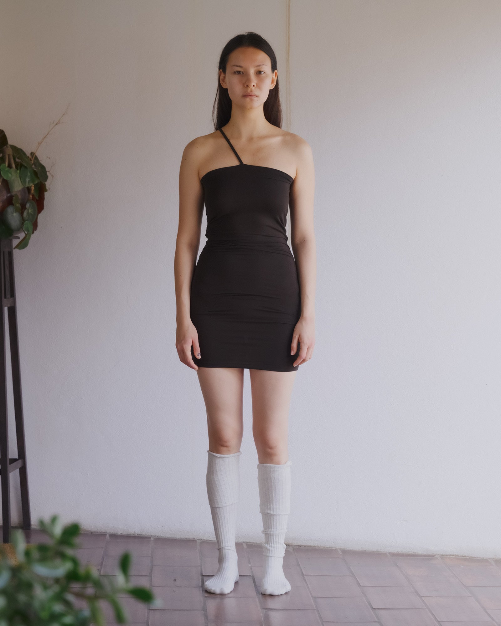 NIDA ONE STRAP DRESS - BLACK