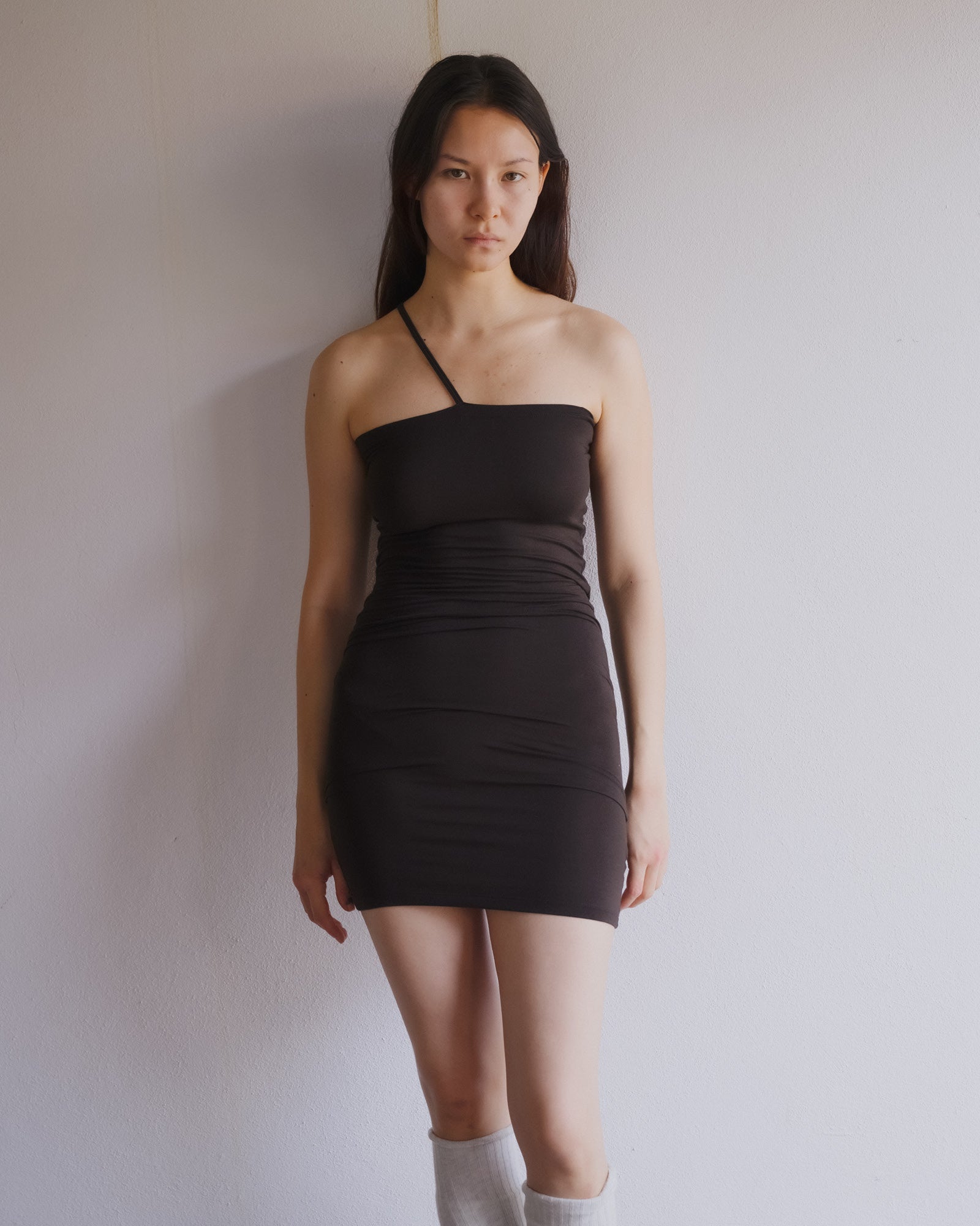 NIDA ONE STRAP DRESS - BLACK