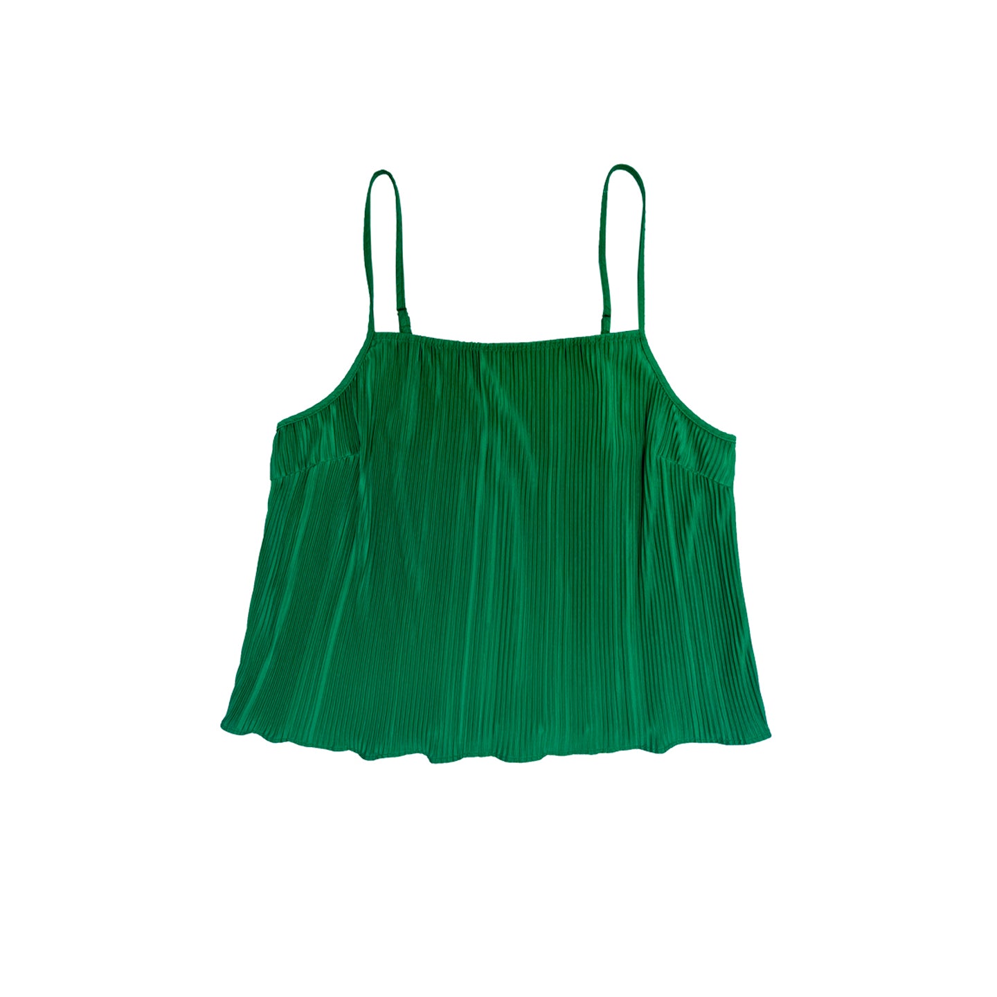 PLEATED SLIP TOP - KELLY GREEN