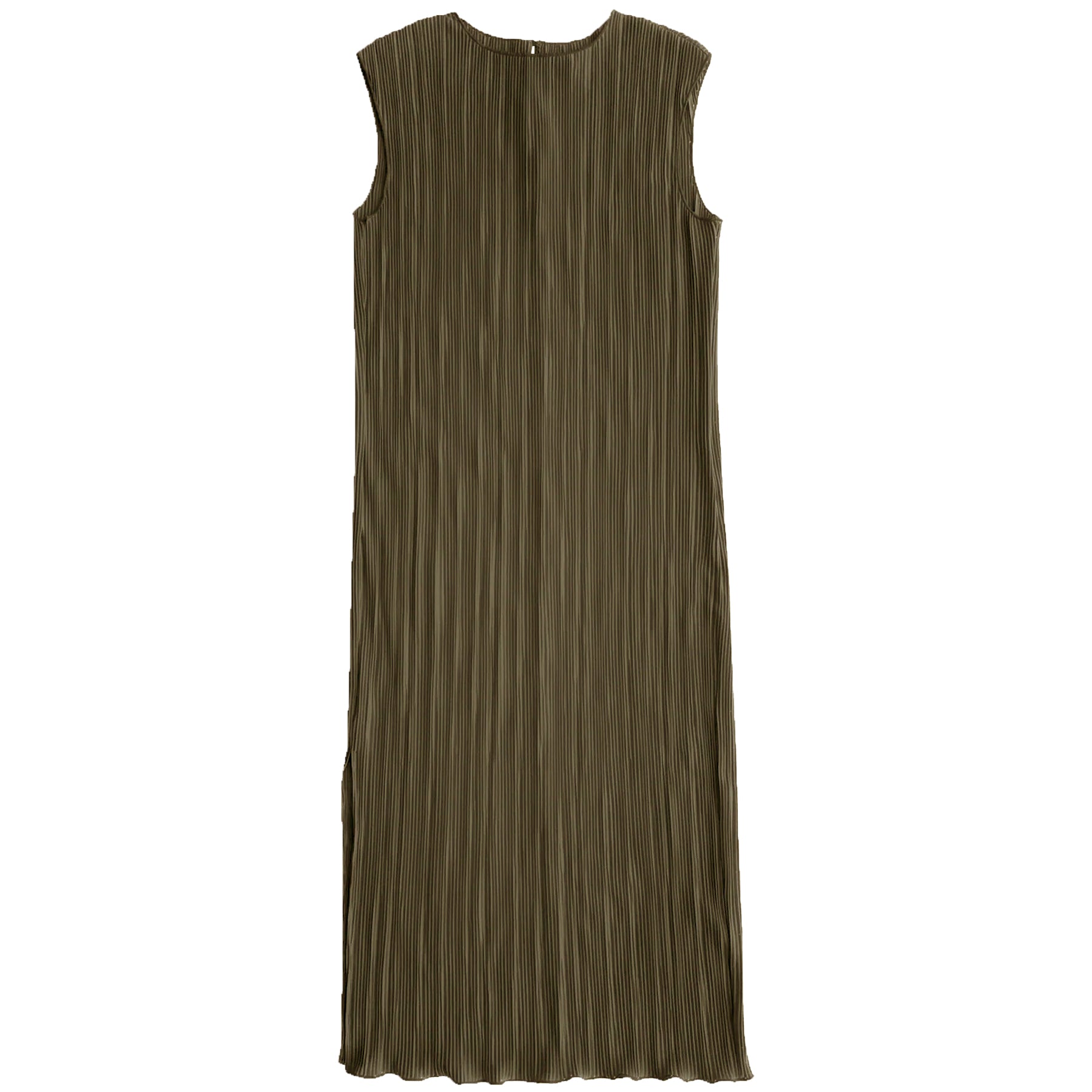 PLEATED TANK DRESS - OLIVE