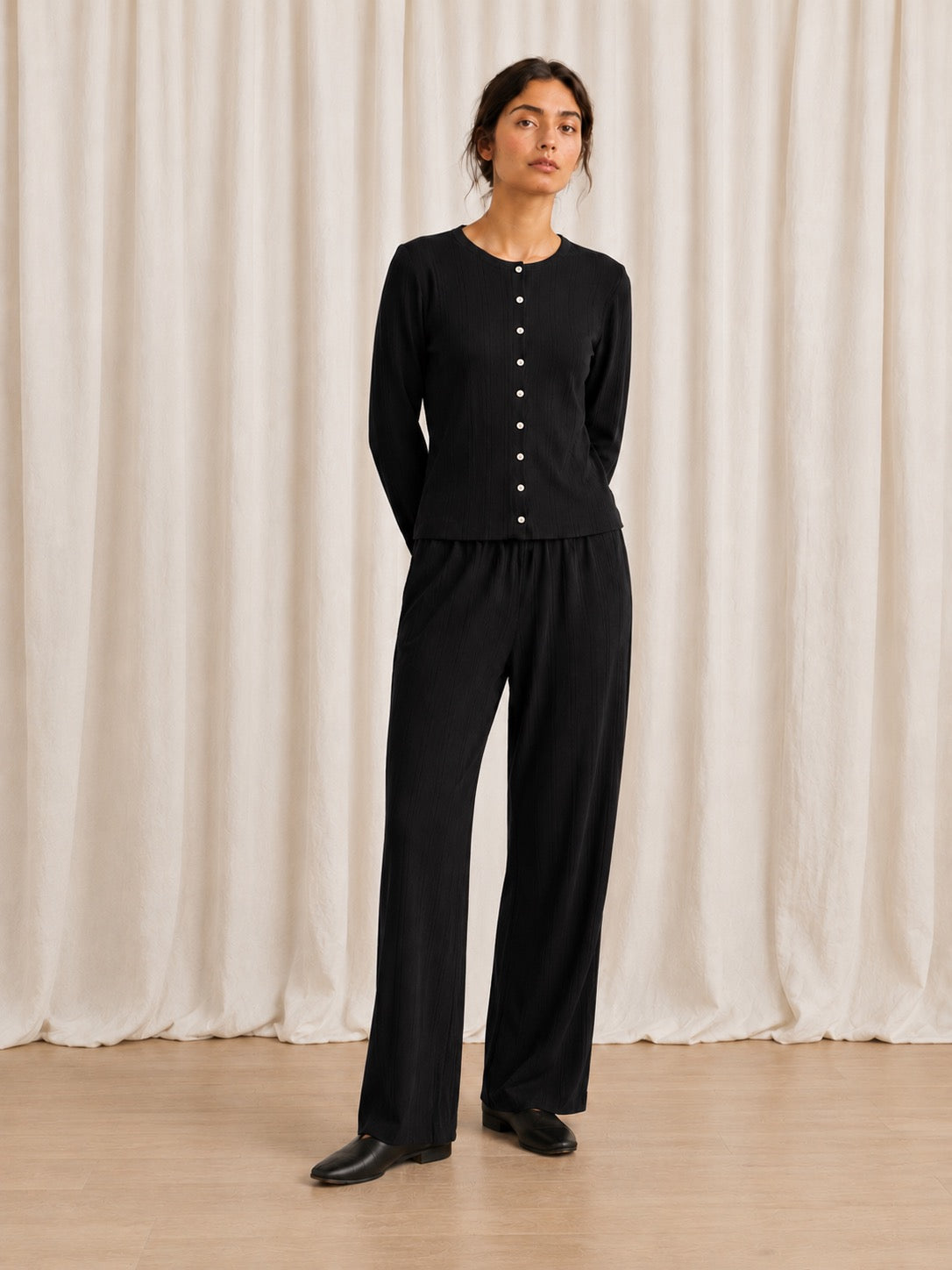 SAMPLE - POINTELLE PANT - BLACK