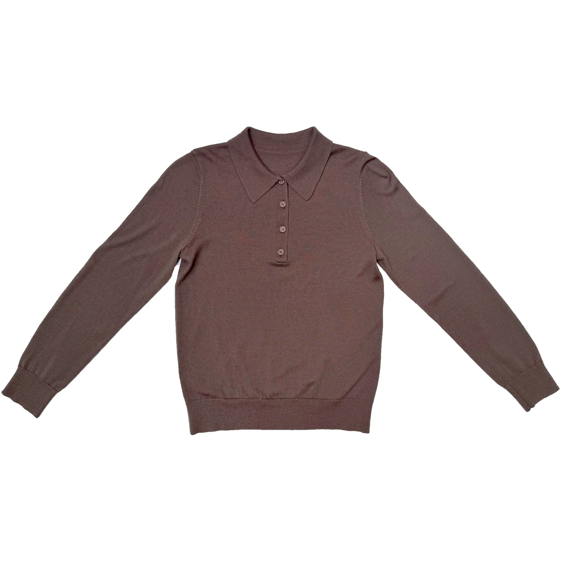 FITTED POLO PULLOVER - TAUPE