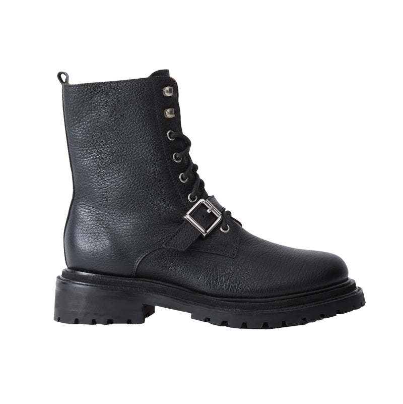 CASHA COMBAT BOOT - BLACK