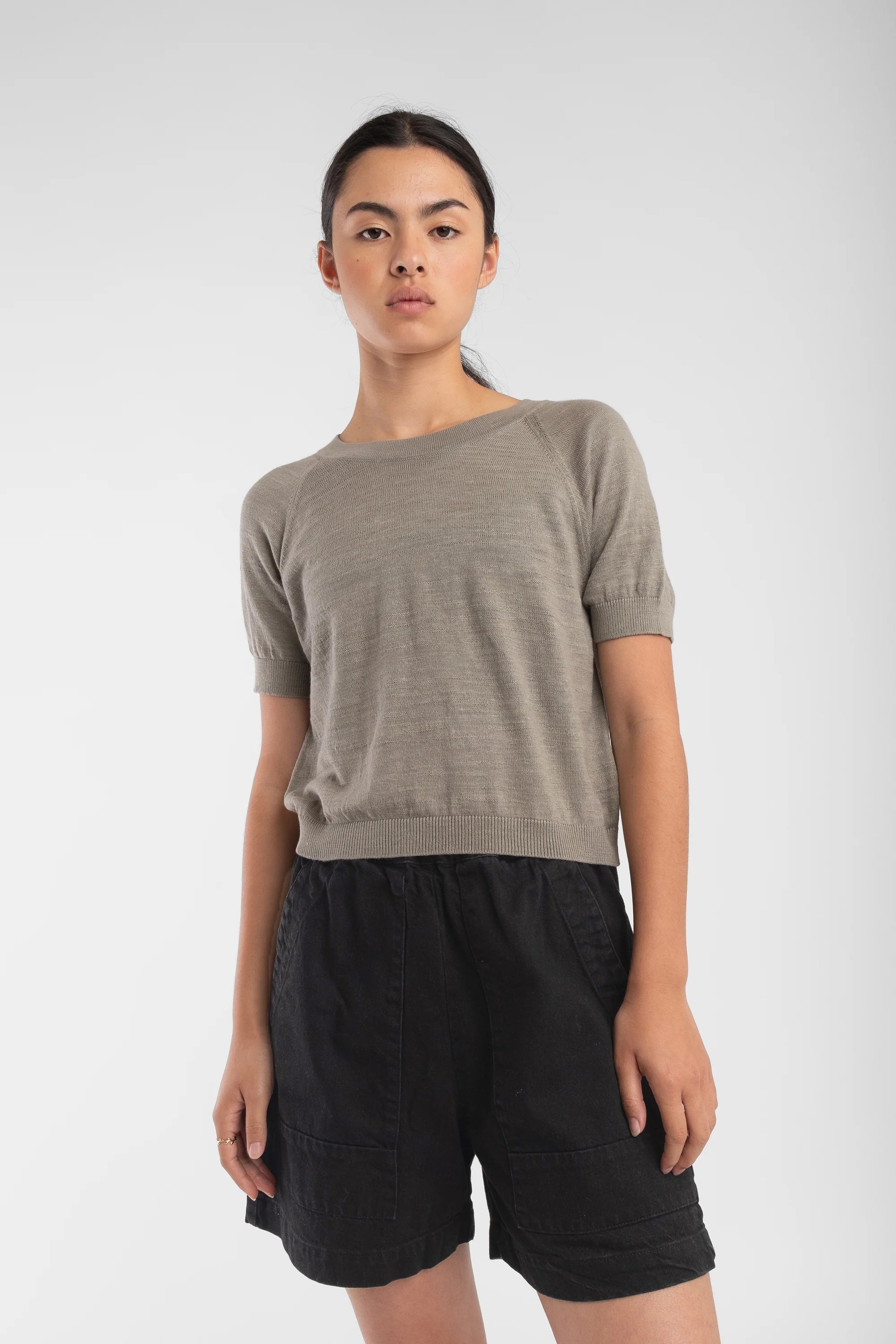 RAGLAN TEE - FOG GREEN