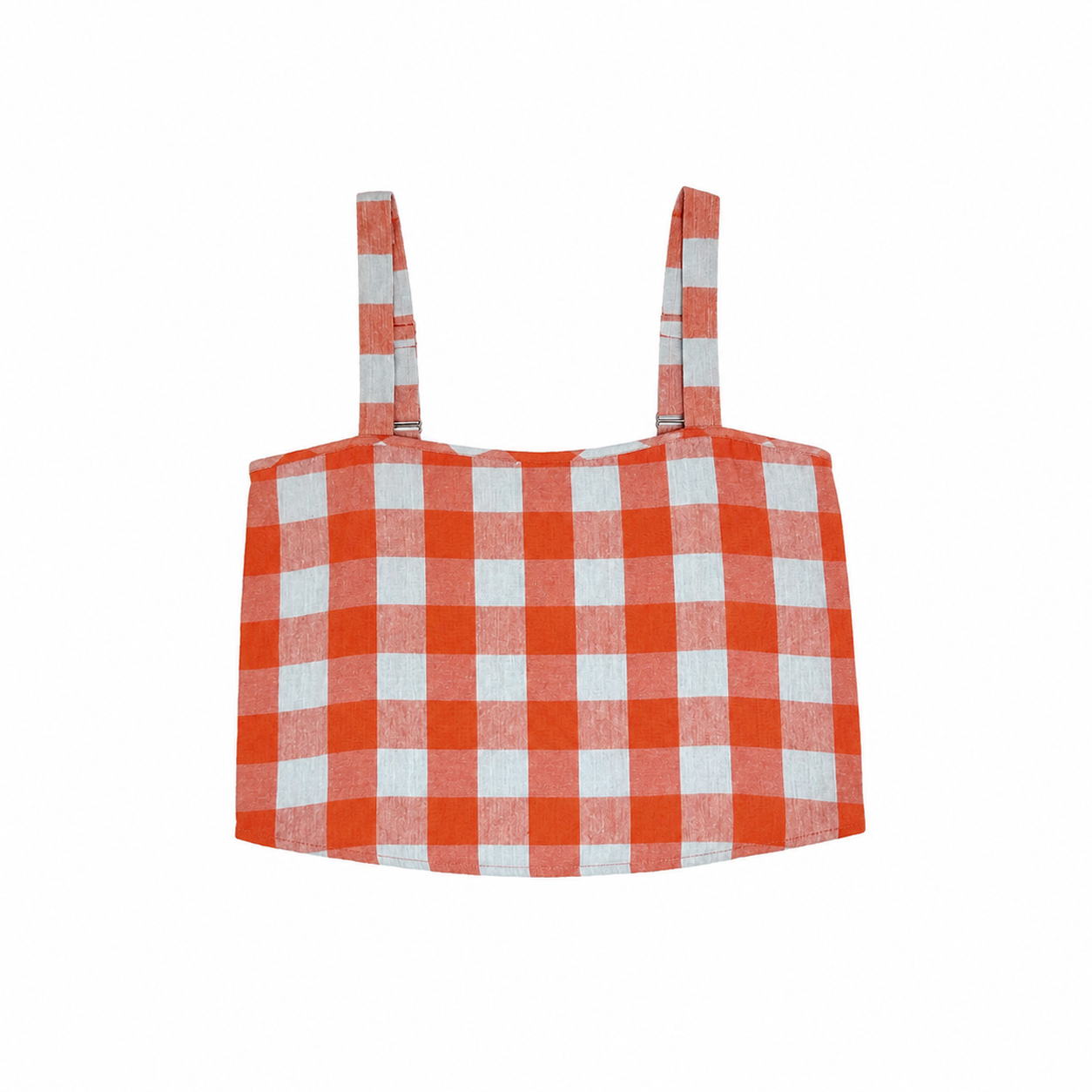 BUTTON BACK TANK - POPPY/FUCK ICE LARGE PLAID