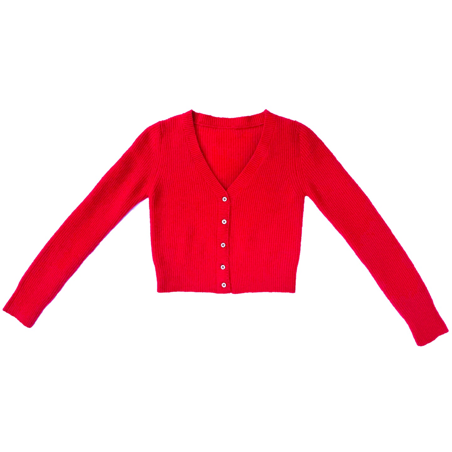 CROPPED MOHAIR CARDIGAN - RED