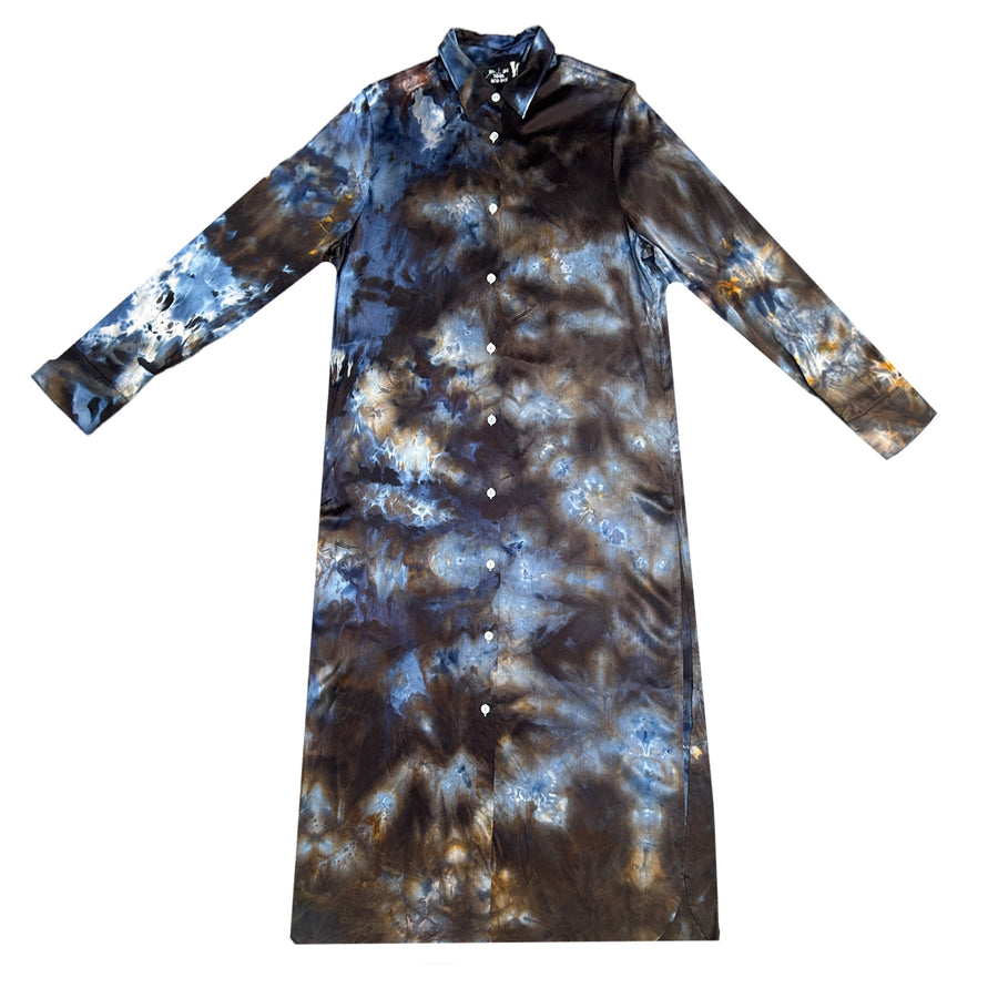 SILK MAXI BUTTON DOWN - MIDNIGHT