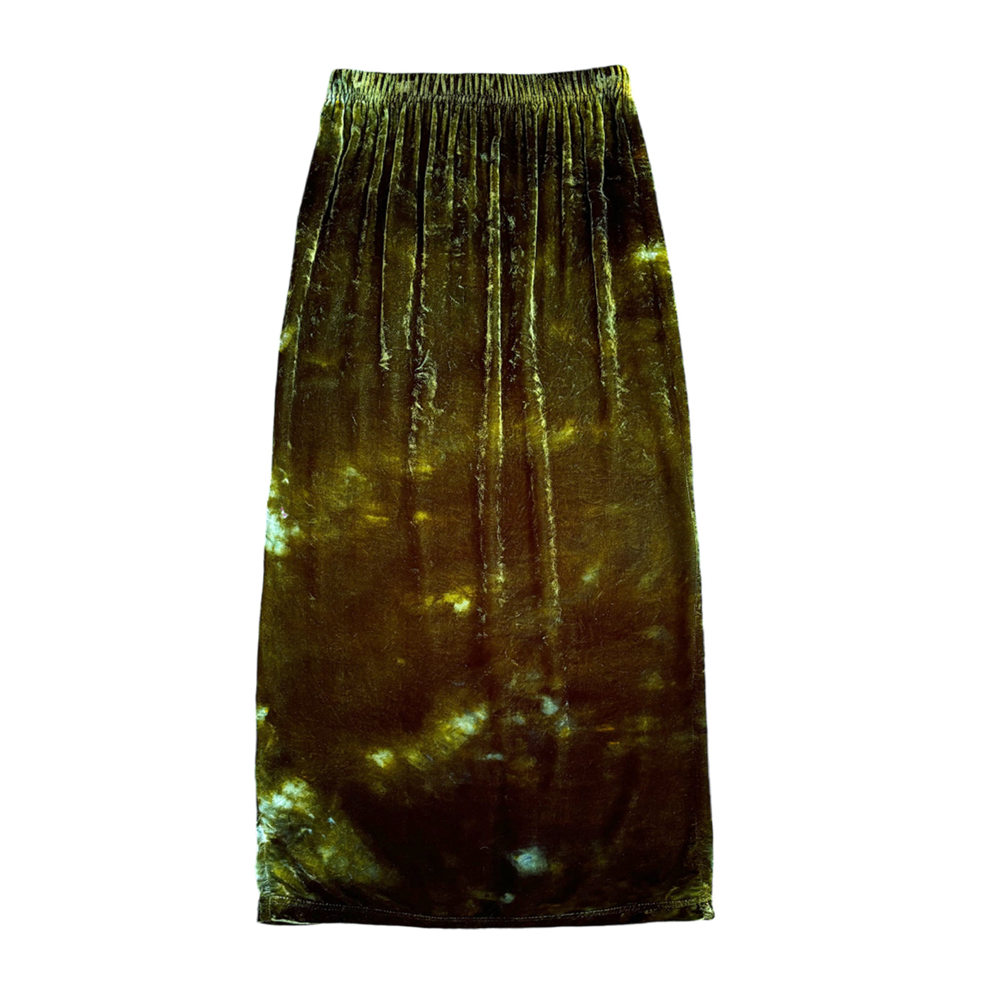 VELVET MAXI SKIRT - KELP