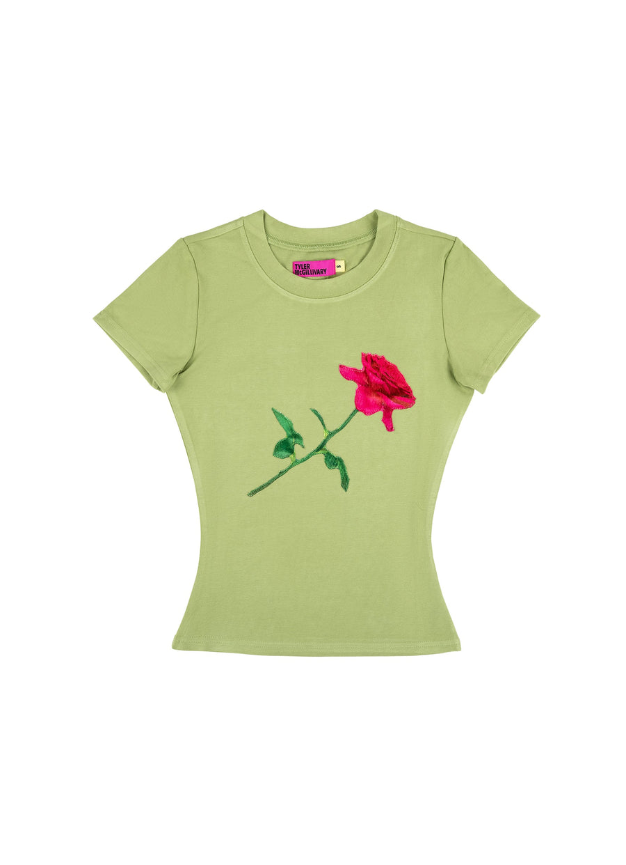 ROSE TEE - OLIVE GREEN
